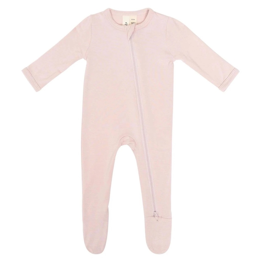 Kyte baby bamboo zippered footie 18-24 months blush